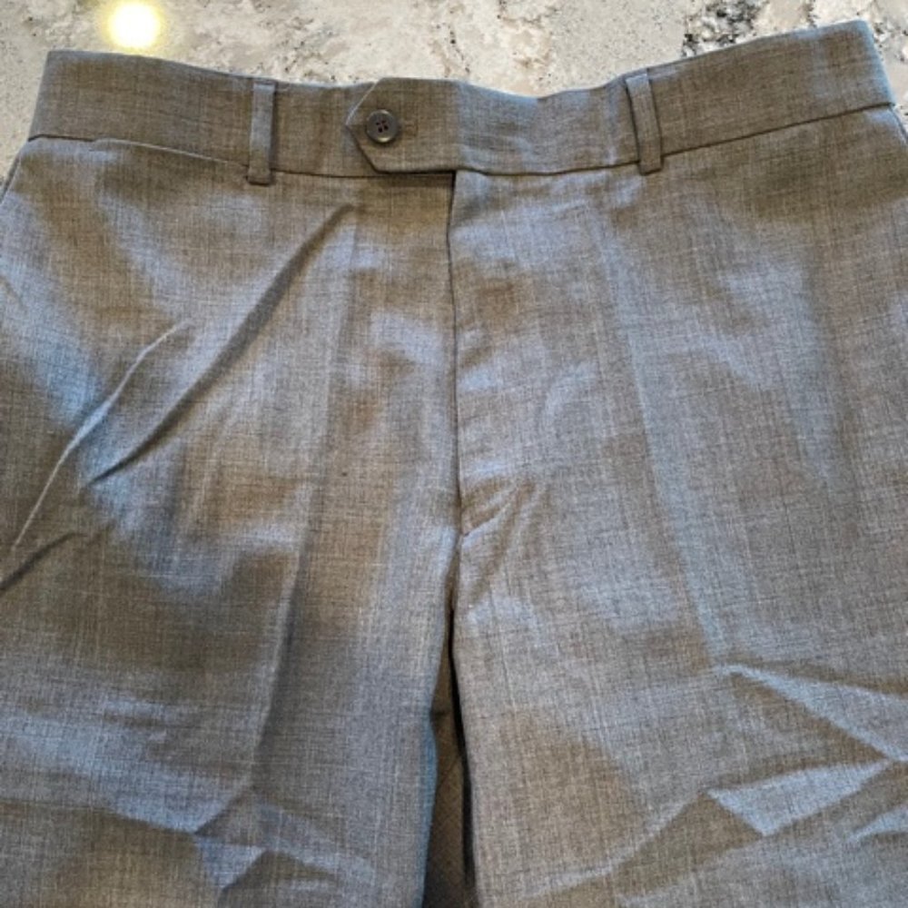 Stafford Flat Front Gray Dress Pants 34X32